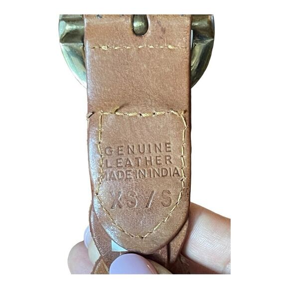 Armani Exchange Brown Leather Belt Sz XS cottagecore boho festival artsy - Picture 3 of 7